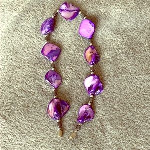 Purple stone ankle bracelet